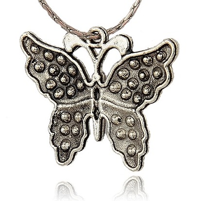 Alloy Rhinestone Pendants, Butterfly, Antique Silver, 26x33x2.5mm, Hole: 2mm