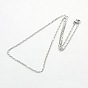Unisex 304 Stainless Steel Box Chain Necklaces, with Lobster Claw Clasps, 17.7 inch(450mm)