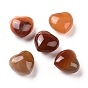 Piedra de amor de corazón de ágata roja natural, piedra de palma de bolsillo para el equilibrio de reiki