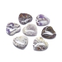 Natural Chevron Amethyst Heart Love Stone, Pocket Palm Stone for Reiki Balancing