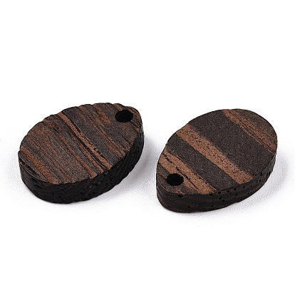 Pendentifs en bois de wengé naturel, non teint, brun coco