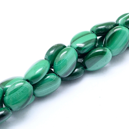 Natural Malachite Beads Strands, Oval