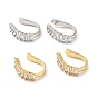 Clear Cubic Zirconia Cuff Earrings, Brass Jewelry for Non-pierced Ears, Cadmium Free & Lead Free