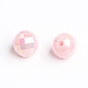 Placage de perles acryliques en poly styrène écologique, couleur ab , ronde à facettes, couleur mixte, 10mm, trou: 1 mm, environ 1030 pcs / 500 g