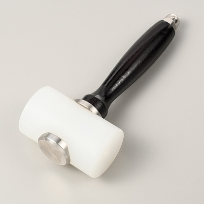 Stainless Steel Leathercraft Hammer, Double-end, with Nylon Hammer Head