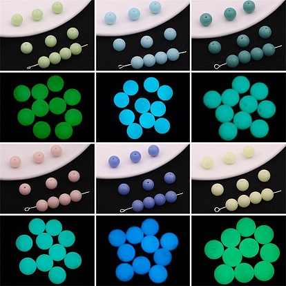 Luminous Glass Glow in the Dark Beads, Round