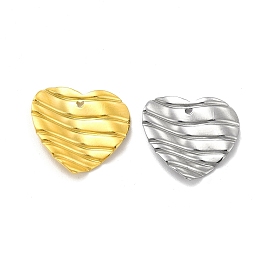 Ion Plating(IP) 201 Stainless Steel Pendants, Heart Charm
