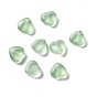 Electroplate Frosted Glass Bead, Heart