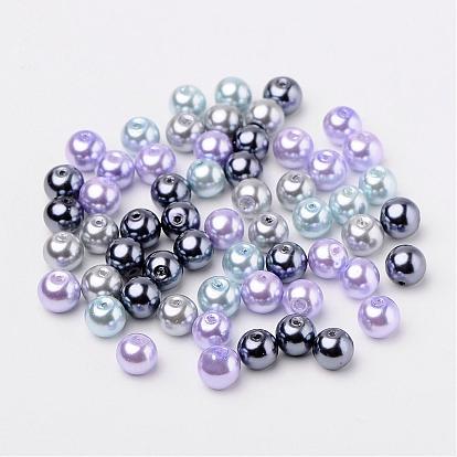 Mix nacrées perles perles de verre gris-argent