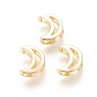 Brass Slide Charms, Long-Lasting Plated, Moon