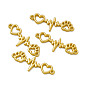 Rack Plating Alloy Connector Charms, Cadmium Free & Nickel Free & Lead Free, Paw with Heart Links