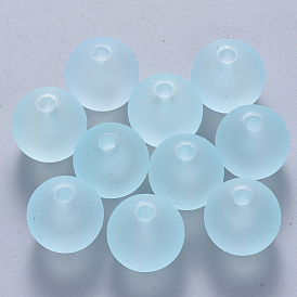 Transparent Acrylic Beads, Frosted, Round