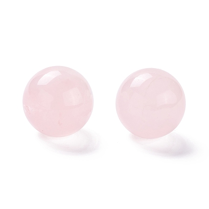 Natural Rose Quartz Beads, No Hole/Undrilled, for Wire Wrapped Pendant Making, Round