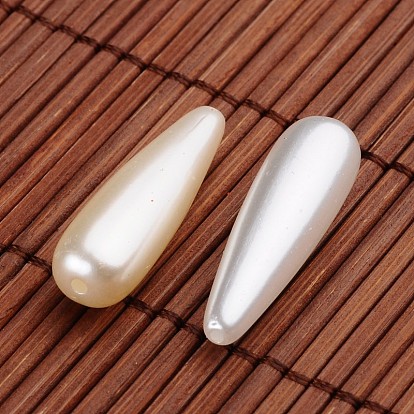 Cuentas de perlas de imitación acrílicas en forma de lágrima, 29x9 mm, Agujero: 1.5 mm, sobre 400 unidades / 500 g