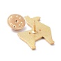 Pin de esmalte de perro de origami, broche de esmalte de aleación para ropa de mochila, dorado