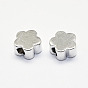 Long-Lasting Plated Brass Beads, Real Platinum Plated, Nickel Free, Flower