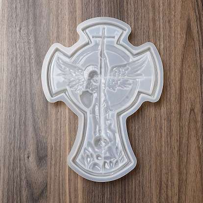 Cross DIY Jewelry Plate Silicone Molds, for UV Resin, Epoxy Resin Craft Making