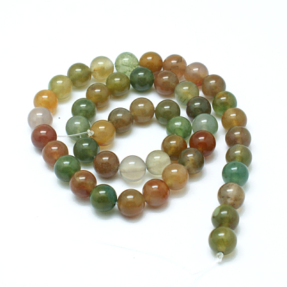 Naturelles agate indienne perles brins, Grade a, ronde