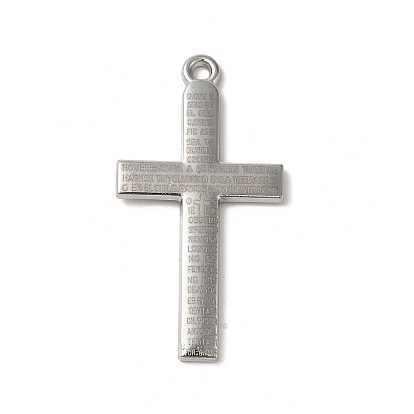 Alloy Pendants, Cross with Word