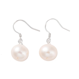 925 Sterling Silver Dangle Earring, with Natural Pearl