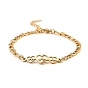 201 Stainless Steel Link Bracelet for Women, Golden
