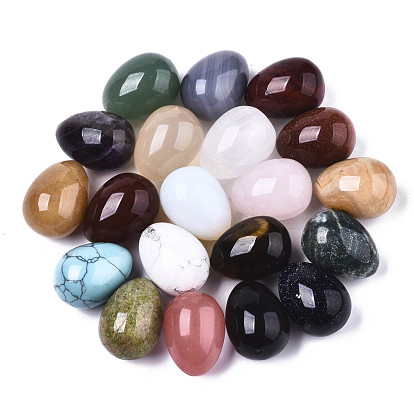 Натуральный и синтетический смешанный драгоценный камень яичный камень, карманный пальмовый камень для облегчения беспокойства, медитации, пасхального декора, смешанные окрашенные и неокрашенные