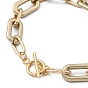 Spray Painted CCB Plastic & Aluminum Paperclip Chain Bracelets Sets, with 304 Stainless Steel Toggle Clasps, Light Gold