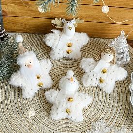 Cloth Doll with Bell Pendant Decorations, for Christmas Tree Hanging Decorations