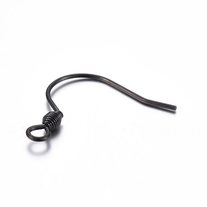 Stainless Steel Earring Hooks, with Horizontal Loop