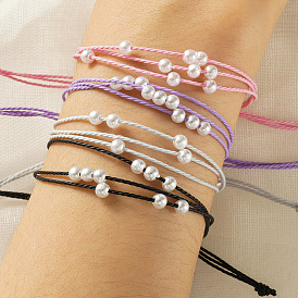 Ensemble bracelet bohème chic en perles et tressé pour femme - 4 bijoux style campagne