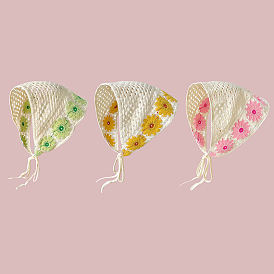 Polyester Triangle Turban Crochet Headband, for Women Girls, Flower Pattern