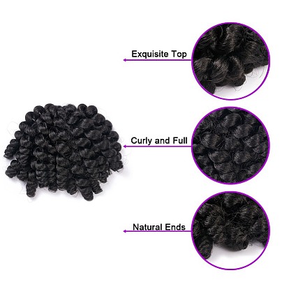 Wand Curly Crochet Hair, African Collection Crochet Braiding Hair, Heat Resistant Low Temperature Fiber, Short & Curly
