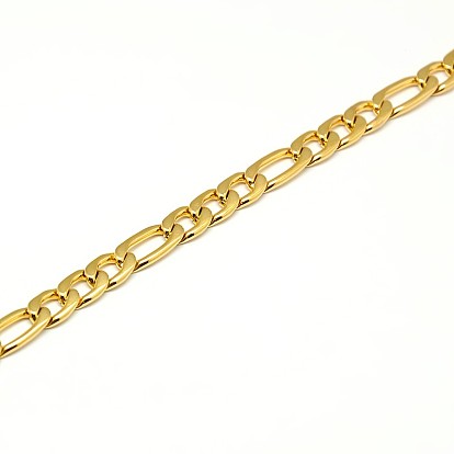 Fashionable 304 Stainless Steel Figaro Chain Necklaces for Men, with Lobster Claw Clasps, 21.65 inch (550mm)x6mm