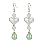 Heart & Teardrop Dangle Earrings for Women, Resin & Acrylic Bead Long Drop Earring with Brass Earring Hook