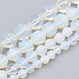 Opalite Beads Strands, Star Cut Round Beads, Faceted