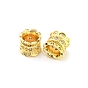 Brass Micro Pave Cubic Zirconia European Beads, Large Hole Beads, Long-Lasting Plated, Lead Free & Cadmium Free, Flower