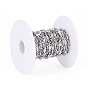 304 Stainless Steel Link Chains, Soldered, with Spool, Rhombus