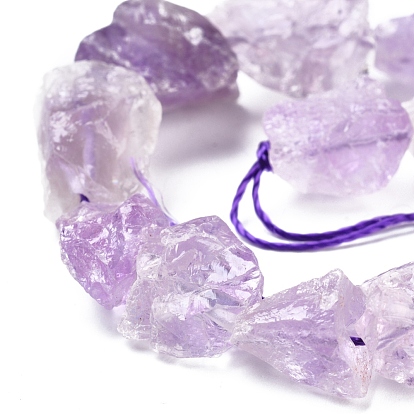 Natural Amethyst Beads Strands, Rough Raw Stone, Nuggets