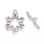 Tibetan Style Alloy Toggle Clasps, Flower