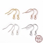 925 Sterling Silver Earring Hooks, with Horizontal Loops