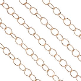 CHGCRAFT Aluminum Cable Chains, Textured, Unwelded, Oval