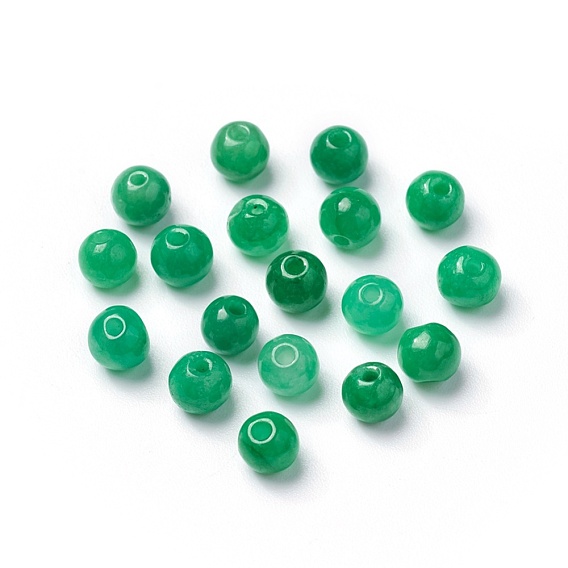 Natural White Jade Beads, Dyed, Round
