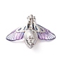 Moth Enamel Pin, Exquisite Insect Alloy Rhinestone Brooch for Women Girl, Platinum
