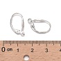 925 Sterling Silver Leverback Hoop Earring Findings, 17x9x3mm, Hole: 1mm