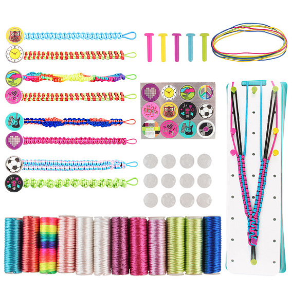 Набор инструментов для вязания браслетов, Инструменты diy craft, включая инструкцию, шнур, наклейка, , контакту, ткацкий станок