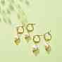 Natural Pearl & Glass Beaded Dangle Hoop Earrings, 304 Stainless Steel Jewelry for Women
