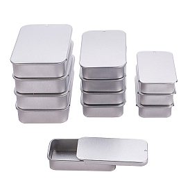 Комплект коробки крышки скольжения металлической жести, коробка ювелирных изделий, коробочка для таблеток, прямоугольные