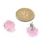 Resin Rose Stud Earrings, 304 Stainless Steel Jewelry