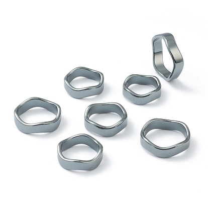 Non-magnetic Synthetic Hematite Finger Rings, Wave