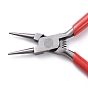 Carbon Steel Jewelry Pliers, Round Nose Pliers, Polishing, Red, 135x85x10mm